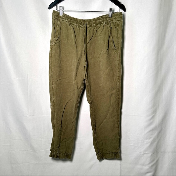 🌿 J.Crew Point Sur Linen-Lyocell Jogger Pants (6) Olive Green, Elastic Waist - Picture 7 of 14